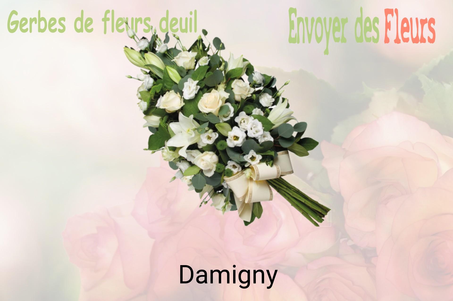 Gerbe de fleurs de deuil livrée à Damigny